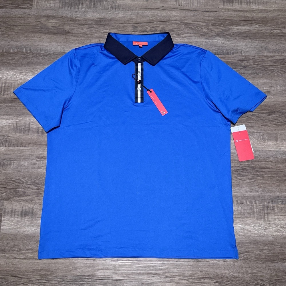 Redvanly Marine Blue Monroe Golf Polo Shirt Stretch Men's Size 2XL XXL NEW $110